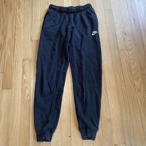 Nike Sportswear Club Fleece Jogger Pants Men's Size XS Black White Logo